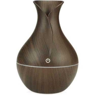 Imagem de Umidificador de Ar 130ML Ultrassônico Silencioso e Sofisticado Aromatizador de Ar e Difusor de Aromas Elétrico Tipo Abajur Com 07 Opções de Cores Led Portátil (escuro)