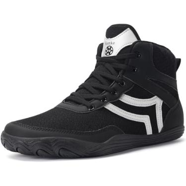 Imagem de Tênis de luta livre masculino largo para boxe sola zero drop, Preto, 13 Wide