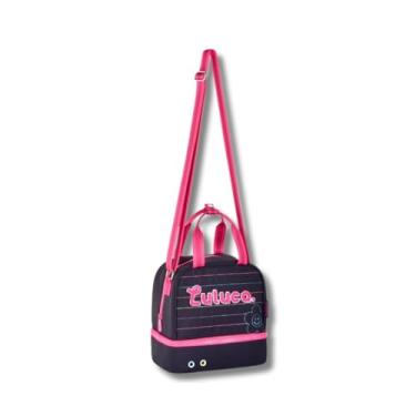 Imagem de Lancheira Luluca Térmica Juvenil Escolar Passeio Meninas Costas Transversal Preta Clio