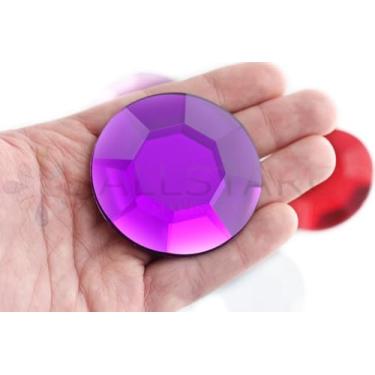 Imagem de 60 mm Ametista Roxa H105 Grande Acrílico Costas Planas Strass para Cosplay Fantasia Facial, Adereços Enfeites Plástico Pedras Decorativas Joias - 2 Peças