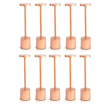 Imagem de Kit 10 Luminárias de Mesa Candeeiro Led Rose Sem Fio Tutto Home Recarr