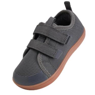 Imagem de WateLves Sapatos Largos Descalços Para Bebês, Pequenos, Quentes, De Inverno, Meninos E Meninas, Tênis Minimalistas Pelúcia Com Biqueira, Natural Crescer (Pelo/Cinza Escuro, 23)