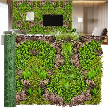 Imagem de ODTORY Painéis de parede de vegetação artificial 3D: tela de privacidade de cerca de hera de buxo anti tela de privacidade de plantas falsas para ambientes externos, internos, jardins, quintais e