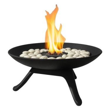 Imagem de Lareira Portátil Ferro Fundido com Fogareiro Uso Externo Interno - Nos