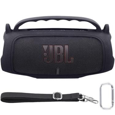 Imagem de Baval Capa de silicone compatível com alto-falante Bluetooth JBL Charge 5 portátil à prova d'água (capa de silicone preta)