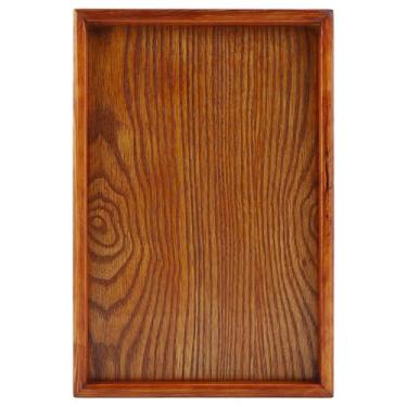 Imagem de Bandeja de chá de madeira retângulo Munefe, bandejas de madeira para decoração, bandejas de banheiro para balcão para cozinhas, áreas de jantar e escritórios (30 * 20cm)