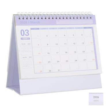 Imagem de Luxshiny Calendário de Mesa Estético 2025-2026: Organizador de Mesa Pequeno Com 18 Meses para Planejamento E Agendamento, Branco