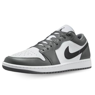 Imagem de Nike Tênis masculino Air Jordan 1 Low, Branco/cinza ferro/preto, 45