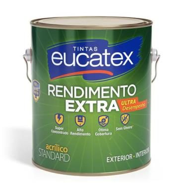 Imagem de Tinta Acrílica Eucatex Rendimento Extra Fosco - Branco, 3,6 Litros
