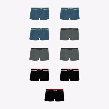 Imagem de Kit 9 Cuecas Lupo Sunga Fio Texturizado Sortidos 00526, Azul, Cinza, G