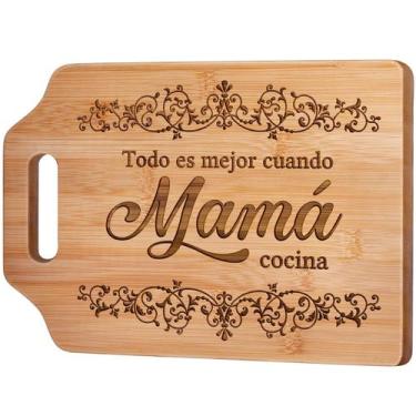 Imagem de Tábua de cortar AceThrills Regalos Para Mamá Bamboo 31,2 L x 22,1 W