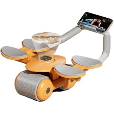 Imagem de Roda Abdominal De Rebote Automático Com Suporte De Cotovelo, Rolo Abdominal Para Equipamento De Treinamento De Força, Roda De Exercícios Abdominais Para Academia Em Casa Com Roda Dupl, Orange