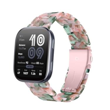 Imagem de XINGMALY Pulseira de substituição de resina para relógio inteligente Amazfit Bip 6/Bip 5 - pulseira leve e confortável de 22 mm com fivela de aço inoxidável premium para relógio Amazfit Bip 6 (cor D)
