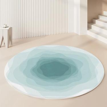 Imagem de Tapetes leves e luxuosos para sala de estar, macios e fofos, grossos, degradê redondo, estilo nórdico, decoração de quarto (200x200 cm/C)