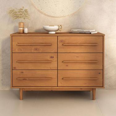 Imagem de Cômoda 6 Gavetas Casal Grande Madeira Freijó TECCA