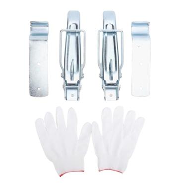 Imagem de Diydeg Kit de maçaneta para porta de trailer, maçaneta de ferro galvanizado com luvas para portão de trailer, substituição de trava porta alta resistência e alta resistência camping