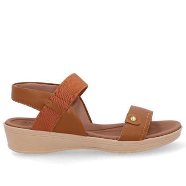 Imagem de Sandalia usaflex couro tira ref ud04004 feminino, Marrom, 37