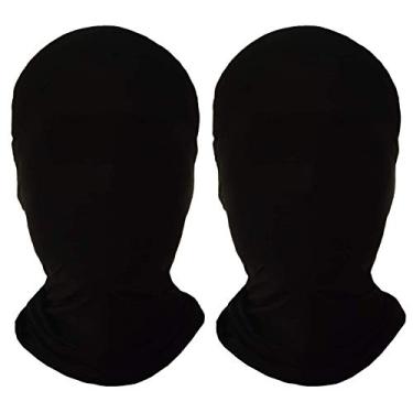 Imagem de 2 peças de máscara facial completa, máscaras de segunda pele, capuz de elastano para Halloween, 2 Black, One Size