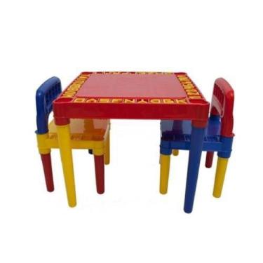 Imagem de Mesa Infantil Educativa Desmontável Com 2 Cadeiras 3827 - Tritec