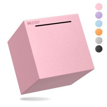 Imagem de Piggy Bank hizgo Pink em aço inoxidável para adultos/crianças de 12 cm