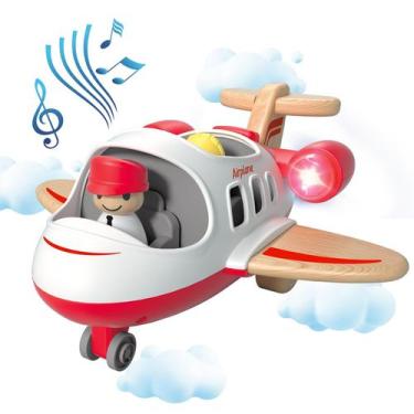 Imagem de Brinquedos de avião Wanborns para crianças de 1 a 3 anos com som e luz