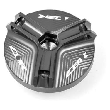 Imagem de Compatível com CBR 1000RR 1000 RR 2005-2018 Tampa de enchimento de óleo de motocicleta cilindro mestre tampa de reservatório de fluido de freio meia CBR1000RR (1 plugue cinza)