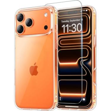 Imagem de Kit Capa Capinha Para iPhone 17 Pro Max 6.9 Case Air Anti Impacto Transparente + Pelicula De Vidro Temperado 3D