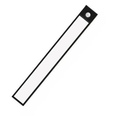 Imagem de Arandela de Parede em Formato de Barra, Luminária com Sensor de Movimento, Sem Fio e Recarregável para Interior de Portas e Armários(2,60CM | PRETO)