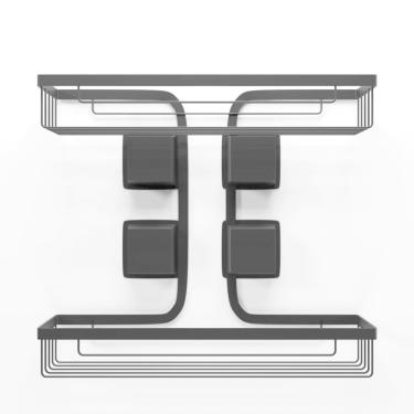 Imagem de Prateleira Dupla Ultra Black Ventosa Retangular 2656 Arthi