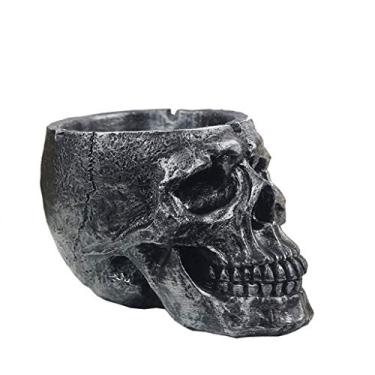 Imagem de Cinzeiros para cigarros em forma de caveira cinzeiro exclusivo de metal para charutos presentes para fumar decoração masculina bandeja de cinzas para fumar