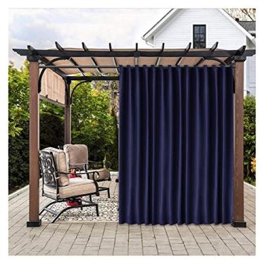 Imagem de AWSAD Cortina de gazebo à prova de vento cortinas externas impermeáveis duráveis persianas de privacidade para varanda, cabana, pérgola, 1 painel, azul (cor: azul, tamanho: 5,2 x 2,7 m)