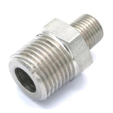 Imagem de WWECCQIJ 1/10.2 cm BSPT macho para 1/5.1 cm BSPT macho rosqueado 304 conector adaptador de encaixe de tubo de aço inoxidável 250bar