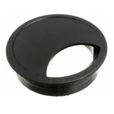 Imagem de Acabamento Passa Fio Mesa Computador Preto 46mm Kit 04 Pçs - Lianlegra