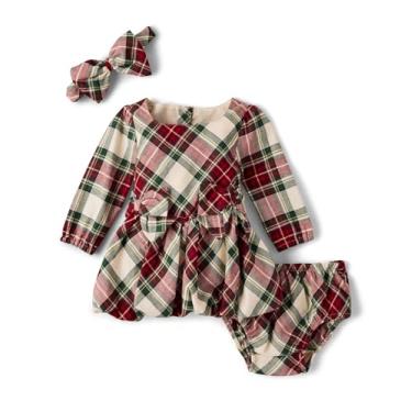 Imagem de Gymboree Vestido para bebês meninas e recém-nascidos com capa de fralda, roupa de 2 peças, Royal Crimson, 0-3 Meses