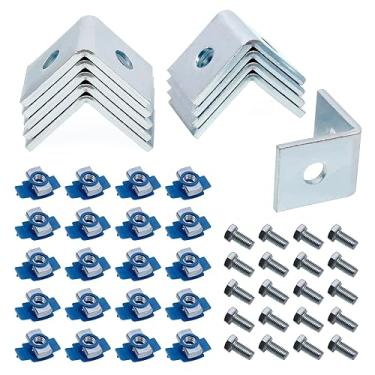 Imagem de CNQLIS 10 Peças de Suporte de Conector Em Ângulo de 90 Graus Em Forma de L com 2 Furos, Adequado para Canal de Suporte Mais Alto de 1-5/8" de Largura, Parafuso de 1/2", Espessura d (1)