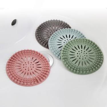Imagem de Pacote com 5 filtros de drenagem, coletor de ralo de cabelo, protetor de ralo para rolha de cabelo de chuveiro, fácil de instalar, adequado para banheiro, banheira e pia