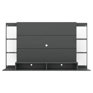 Imagem de Painel 60 com Espelho e Prateleiras de Vidro Plus Grafite - MULTIMOVEI