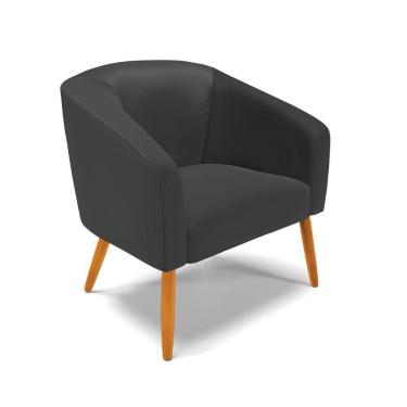 Imagem de Cadeira Sala De Jantar Pé Palito Castanho Stella Sintético D03 - D'rossi Cor Preto