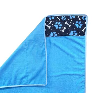 Imagem de Kit 5 Pçs Toalha de Banho Premium para Cães, 100% Poliéster, 70x100cm, Alta Absorção e Secagem Rápida (2Azul Royal e 3Marrom)