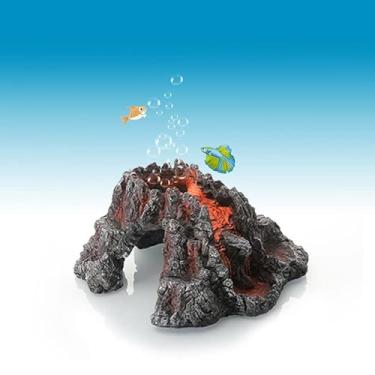 Imagem de Decoração de aquário de peixes - Decorações para pequenos aquários de peixes para vulcão de caverna esconderijo de ciclídeos Betta