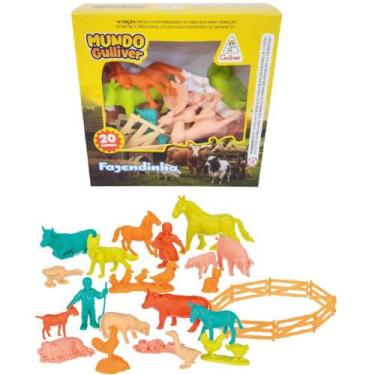 Imagem de Miniatura Colecionavel Fazendinha C/20 Figu. e Cercas - Gulliver