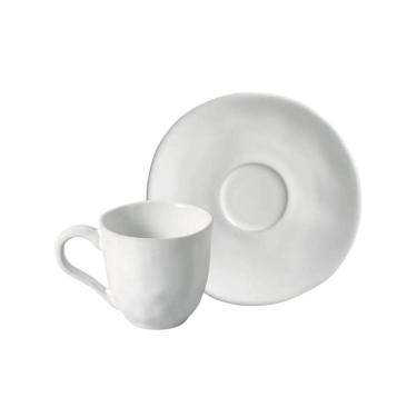 Imagem de Xicara De Chá Café C/Pires 120Ml Cerâmica Orgânico New White