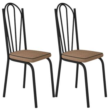 Imagem de Kit 2 Cadeiras Tubular Europa 121 Preto ARTEF