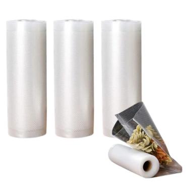 Imagem de Kit 3 Bobina Rolo Saco Seladora Vácuo Freezer Ranhuras 25cm