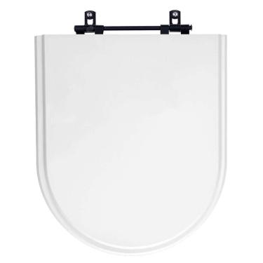 Imagem de Assento Sanitário Poliéster Carrara Branco Com Ferragem Preta