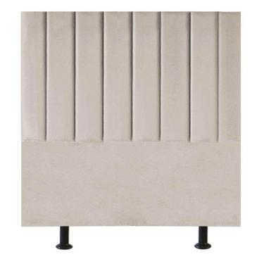 Imagem de Cabeceira Estofada Cama Box Solteiro 90 Cm Mavie Corino Cor:bege