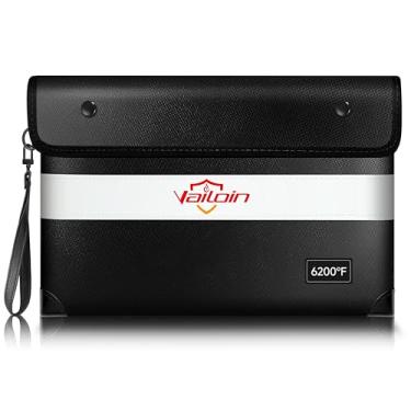 Imagem de Vailoin Bolsa de dinheiro isolada à prova de fogo de 3,426 °C para dinheiro, bolsa de documentos portátil à prova de fogo à prova de fogo com faixa refletiva, envelope à prova de fogo para dinheiro