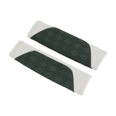 Imagem de Partuto Capa de cinto de segurança verde almofada de couro sintético 22,5 cm alça de cinto de segurança almofada de ombro acolchoado 2 peças