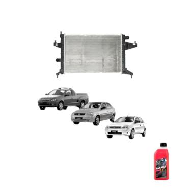 Imagem de Kit Radiador GM Corsa 2002 Montana 1.8 2003 C/Ar + Aditivo ParaFlu 1L Rosa