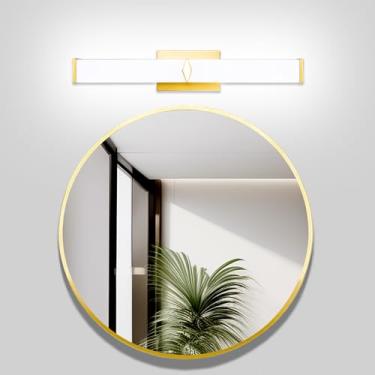 Imagem de NOVELUX Luminárias modernas de LED para banheiro - 61 cm, branco frio 5700K - luminárias de parede de banheiro preto fosco, sobre espelho - Persianas de acrílico transparente branco leitoso fosco